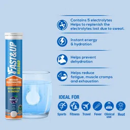 fast&up Reload Electrolytes For Hydration With Instant Energy Formula-Effervescent Tablets Hydration Drink image 3