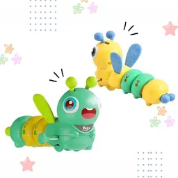 glimring Cute Caterpillar Wind Up Key Operated Moving Toys for Kids (Pack Of 2) Rattle-picture-22