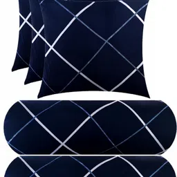 swikon star Microfibre Bolster Pack of 5 Geometric 3 Cushion 2 bolster-picture-16