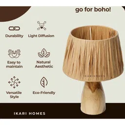 ikari homes Teak Raffia Lamp Size 27.3 x 20 cm image 5