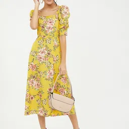 harpa Women A-line Yellow Midi/Calf Length Dress image 5