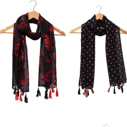 mss fashion Printed Chiffon Women Multicolor Scarf, Stole, Fancy Scarf-picture-32