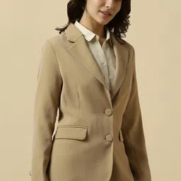 allen solly Women Solid Single Breasted Formal Blazer image 4
