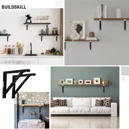 windwarrior Folding Shelf Brackets Heavy Duty Metal Collapsible 30cm Shelf Bracket image 2