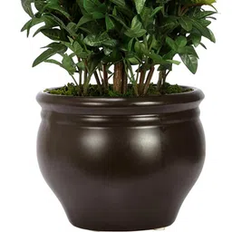 fourwalls Polyester Orange Morning Glory Bonsai With Ceramic Vase Artificial Plants image 5