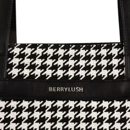 berrylush Women Black, White Tote image 4