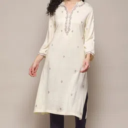 biba Women Dyed/Ombre Viscose Rayon Straight Kurta-picture-14