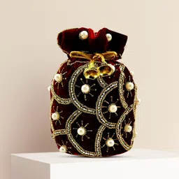 lookingfab Women Maroon Potli-picture-10