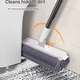 meejeek Multifunctional 3 in 1 Floor Scrub Brush 180°Rotating wall Corner cleaning Wiper Microfibre Wet and Dry Brush image 2