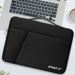 straplt Black Men & Women Messenger Bag 15-16 Inch Sleeve Bag Case for Laptop MacBook Waterproof Laptop Sleeve Bag,Black-picture-30