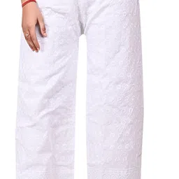 antrue Women Relaxed White Pure Cotton Trousers-picture-25