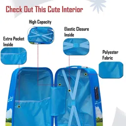 lafillette Small Cabin & Check-in Set (48 cm) 4 Wheels - Polycarbonate Cabin Luggage 19 Inch Square Shape - Blue image 5