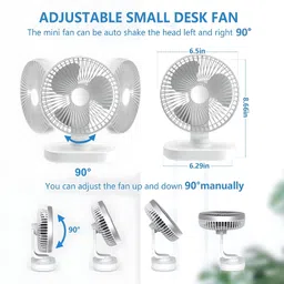 Bluhawk 9 Inch USB Powered Metal Table / Desk Fan 9 Inch USB Fan Swivel 4 Speed USB Fan image 3
