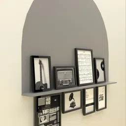 Art Street Set Of 8 Black Wish Upon A Star Music Notes Framed Painting Wall Art-picture-12