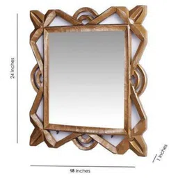 VAS collection home Brown  Texture Wooden Decotaive Frame Mirror image 2