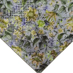 kaleen india Graphite Floral Polyester 4' X 6' Machine Made Carpet image 5