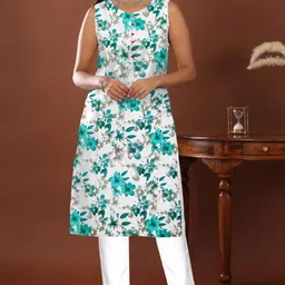 bakarni enterprises Women Cotton Blend Ethnic Top Pant Set image 1