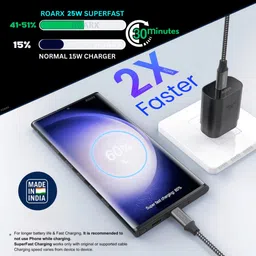 RoarX 25 W PD 3 A Wall Charger for Mobile image 2