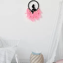 DULI Pink & Black Feather Windchimes image 3