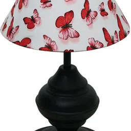 glowhere Black Urn Table Lamp, Butterfly Fabric Shade for Living & Study Room Table Lamp image 2