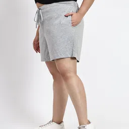 wild u Solid Women Grey Casual Shorts image 2