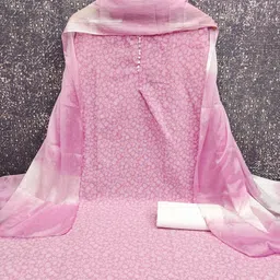 divastri Unstitched Cotton Blend Salwar Suit Material Floral Print image 3