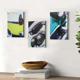 TIED RIBBONS Set Of 3 White & Yellow Abstract Hand-Painted Wooden Framed Wall Art image 2