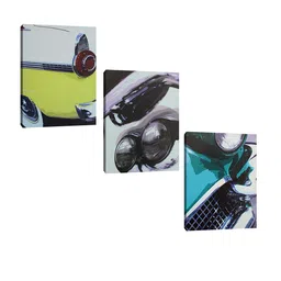 TIED RIBBONS Set Of 3 White & Yellow Abstract Hand-Painted Wooden Framed Wall Art image 3