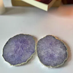 home arte Crystal Purple Stone Set of 2 Table Coasters image 5