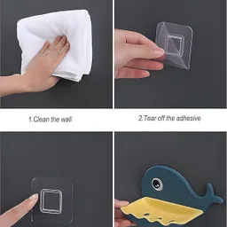 sjk Fish Shape Cute Adhesive Waterproof Wall Mounted Soap Dish(PACK OF 4) 1.378 image 2