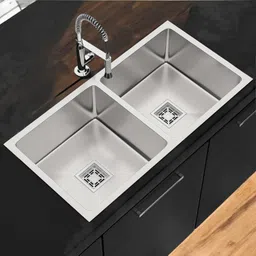 iezee 37x18x10 Kitchen Sink 37 Inches Double Bowl Handmade SS304 Stainless Steel Sink ISS3718M | PREMIUM QUALITY | NANO COATING ON BACK | FRUIT BASKET | MATT Vessel Sink-picture-16