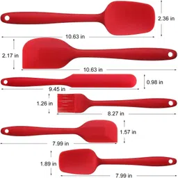 ajb Silicone Spatula Set for Cooking Brush for Cake Mixer Baking & Mixing Rubber Non-Stick Spatula image 2
