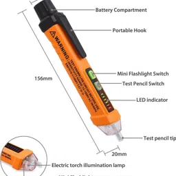 divinext Voltage Tester Pen, AC 12-1000V, LED Flashlight, Buzzer Alarm for Live/Null Wire Digital Voltage Tester-picture-22
