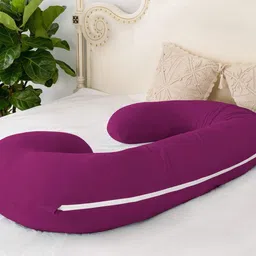 ag pro comfort C shape Polyester Fibre Solid Pregnancy Pillow Polyester Fibre Stripes Pregnancy Pillow Pack of 1 image 5