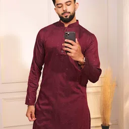 koshin Men Embroidered Pure Cotton Straight Kurta-picture-26