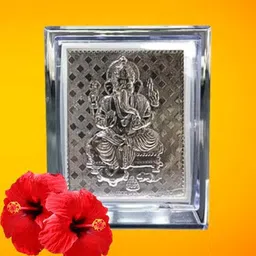 universal art xpress Pure Silver Ganpati Idol Ganesha Photo Figure Suitable to pooja room Decorative Showpiece-7.5 cm-picture-22