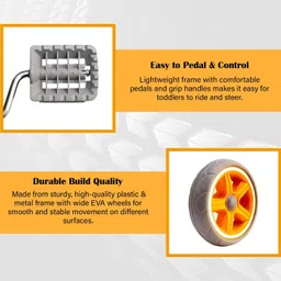 qumon Zeta Baby Tricycle with Backrest & Rear Storage Basket for Kids Durable Pedal Ride-on Cycle for Boys & Girls 1-5-Year Tricycle image 5