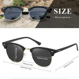 roadway UV Protection Retro Square Sunglasses (Free Size) image 3
