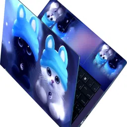 Flipkart SmartBuy Full Body Laptop Skin Sticker - Cute Cat Design Self Adhesive Vinyl Laptop Decal 15.6-picture-22