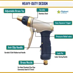 flipkart smartbuy High Performance Garden Hose Nozzles Water Spray Gun For Car Washing Cleaning Spray Gun image 3