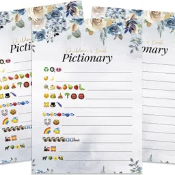 inkdotpot 50 Pcs Baby Shower Game Children Books Pictionary Floral Theme Party Supply Invitation Card-picture-10