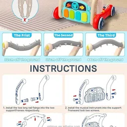 magicwand 2-in-1 Multi-Function Piano Baby Activity Gym Playmat & Walker - Green image 4