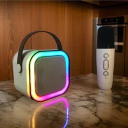 fronz M29_k12 Wireless Karaoke Mic Speaker: K12 with RGB, 5W Bluetooth 10 W Bluetooth Home Audio Speaker-image-4