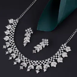 Sukkhi Rhodium-Plated Stone Studded Jewellery Set-picture-36