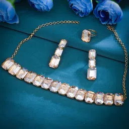 Sukkhi Gold-Plated Stone-Studded & Beaded Necklace & Earrings Set-picture-40