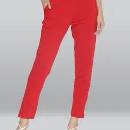 LYRA Women Smart Slim Fit Cotton High-Rise Trousers-image-84