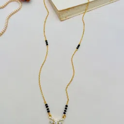 ABDESIGNS Gold-Plated AD-Studded & Beaded Mangalsutra-picture-31