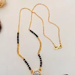 Anouk Gold-Plated AD-Studded & Beaded Mangalsutra-image-26
