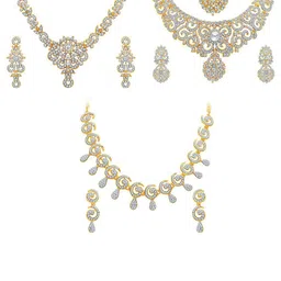 Sukkhi Set Of 3 Gold Plated AD-Studded Jewellery Set image 1