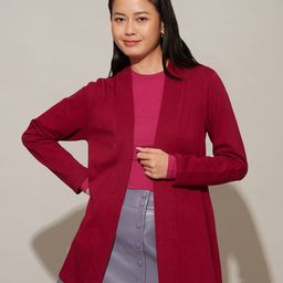 20Dresses Women Maroon Cotton Longline Shrug-picture-37